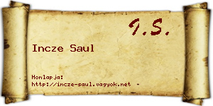 Incze Saul névjegykártya